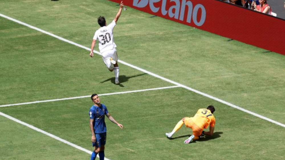Gonzalo García celebrando su gol en el día de hoy Gonzalo García celebrando su gol en el día de hoy