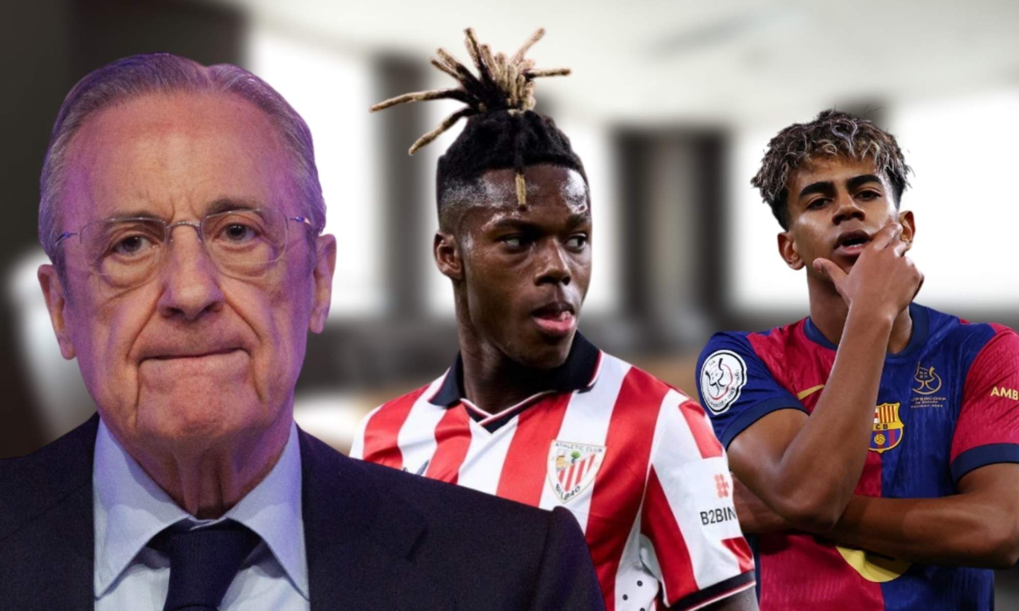 Florentino Pérez nunca tuvo sobre la mesa el fichaje de Nico Williams, que sí amenazó al Barça con la posibilidad de irse al Real Madrid.