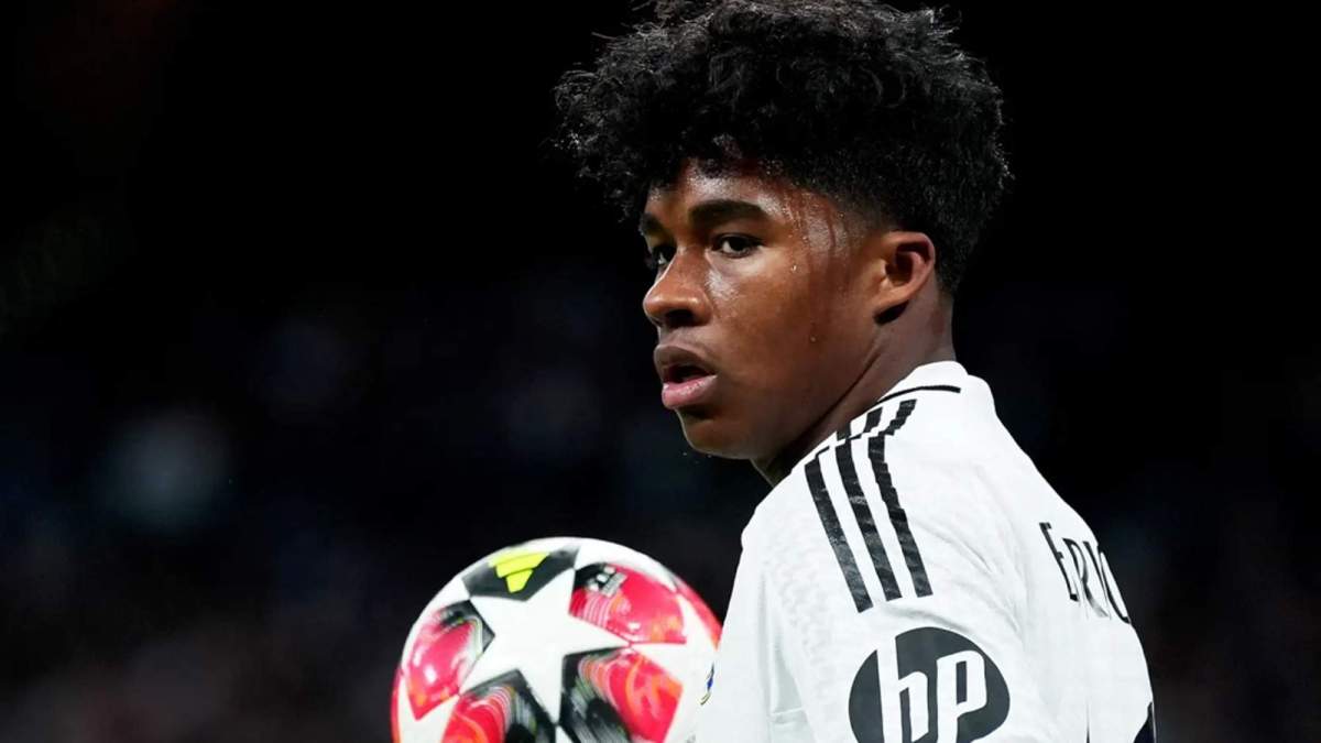 Endrick jugando un partido con el Real Madrid. Endrick jugando un partido con el Real Madrid.