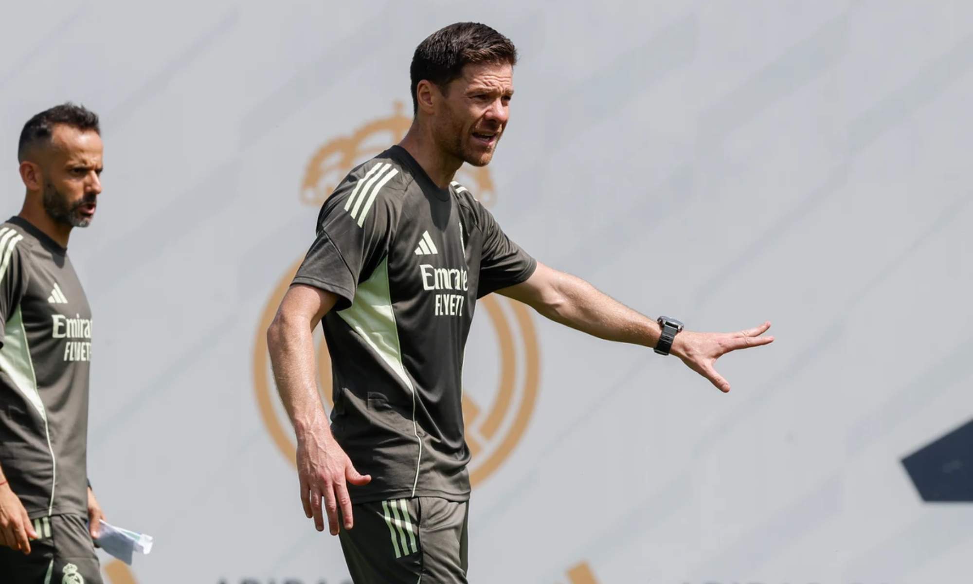 Xabi Alonso, en un entrenamiento del Real Madrid.