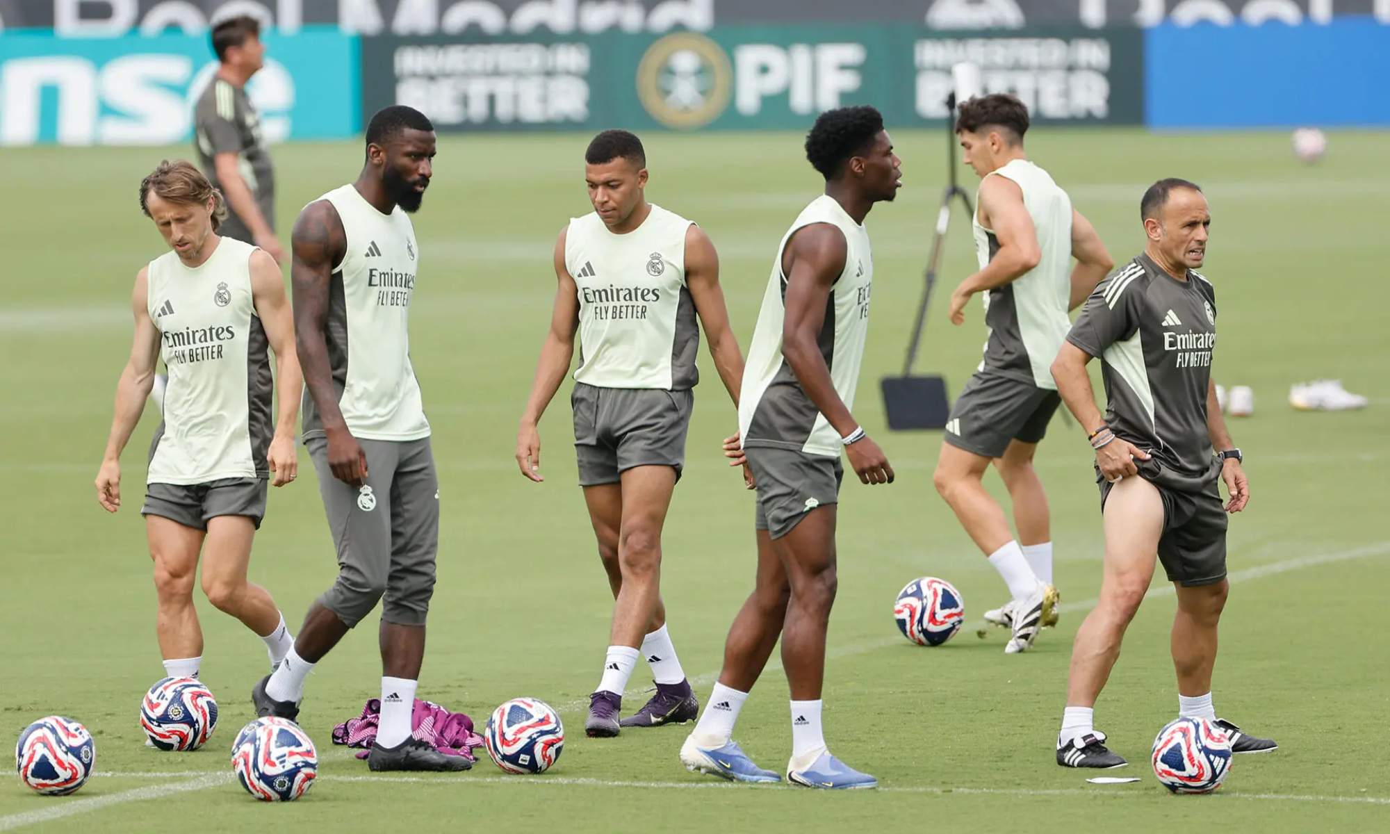 El Real Madrid, durante un entrenamiento en Miami, preparando el Mundial de Clubes. El Real Madrid, durante un entrenamiento en Miami, preparando el Mundial de Clubes.