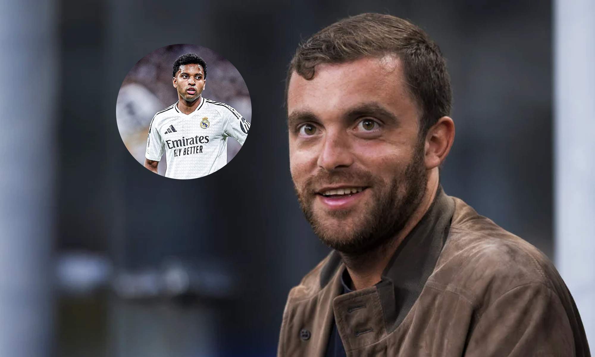 Fabrizio Romano y una foto de Rodrygo Goes con el Real Madrid. 