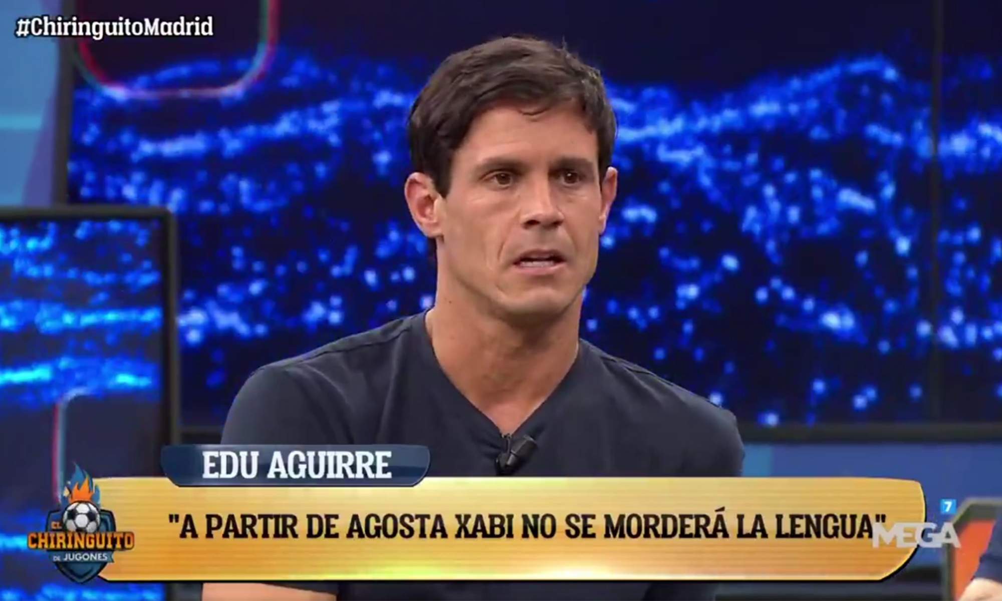 Edu Aguirre dando una noticia en El Chiringuito.