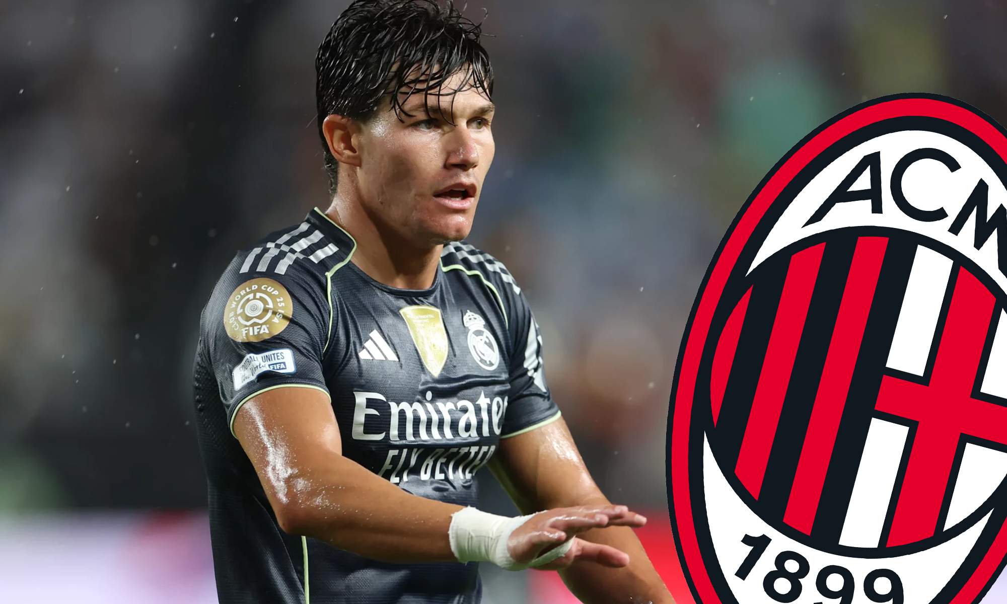 Fran García con escudo Milán