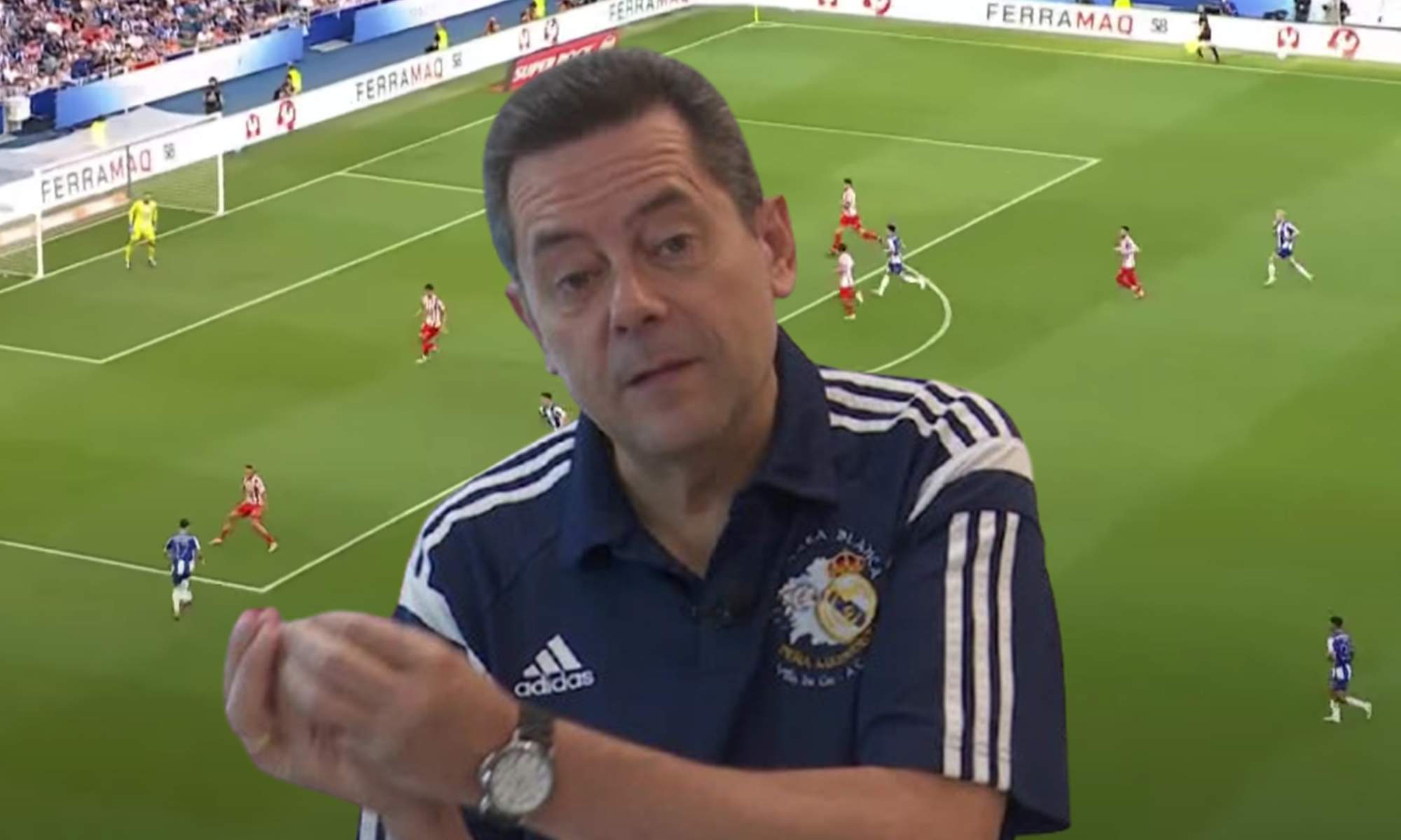 Tomás Roncero y una captura del Oporto - Atlético de Madrid. 