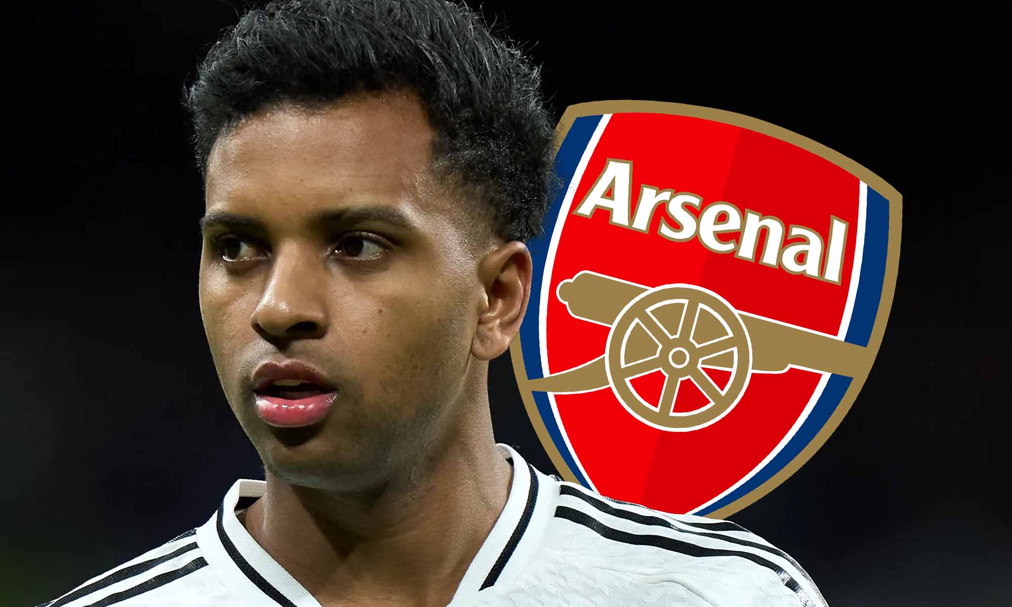 Rodrygo con escudo Arsenal