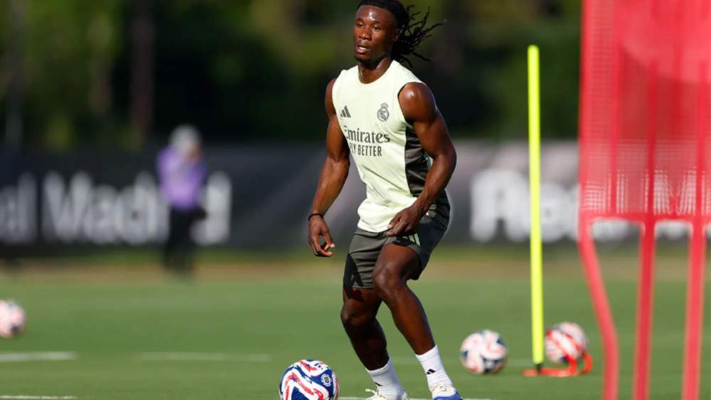 Eduardo Camavinga, durante un entrenamiento reciente en Valdebebas. Eduardo Camavinga, durante un entrenamiento reciente en Valdebebas.