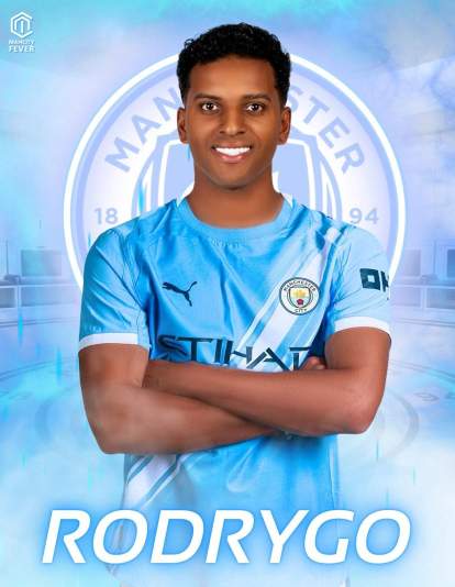 Rodrygo vestido del Manchester City Rodrygo vestido del Manchester City