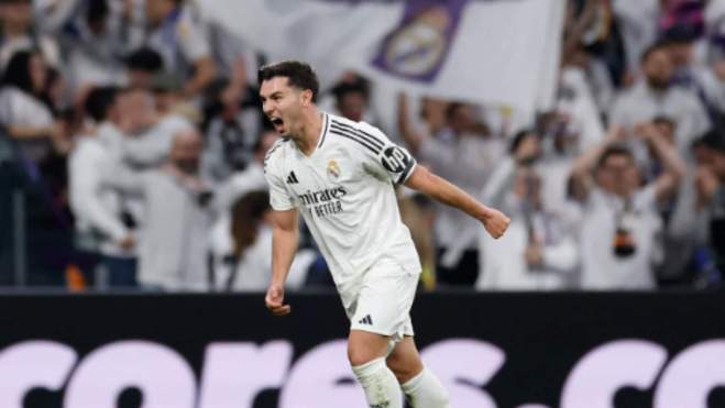 Brahim celebrando el gol de la victoria