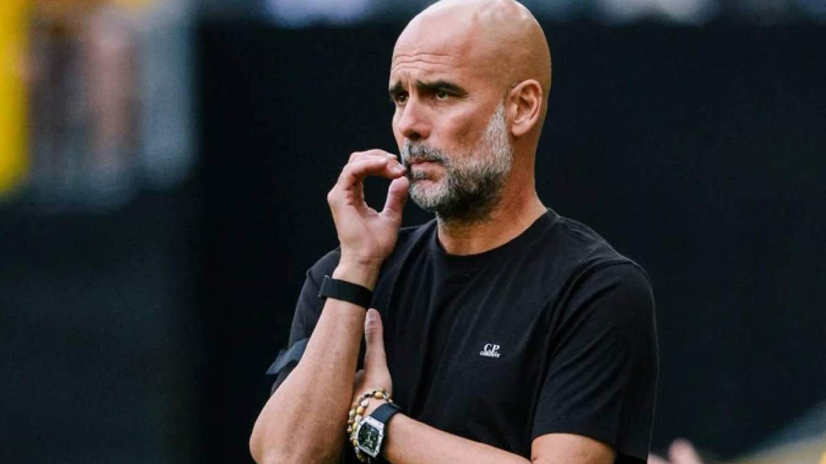 Pep Guardiola, durante un partido del Manchester City. Pep Guardiola, durante un partido del Manchester City.
