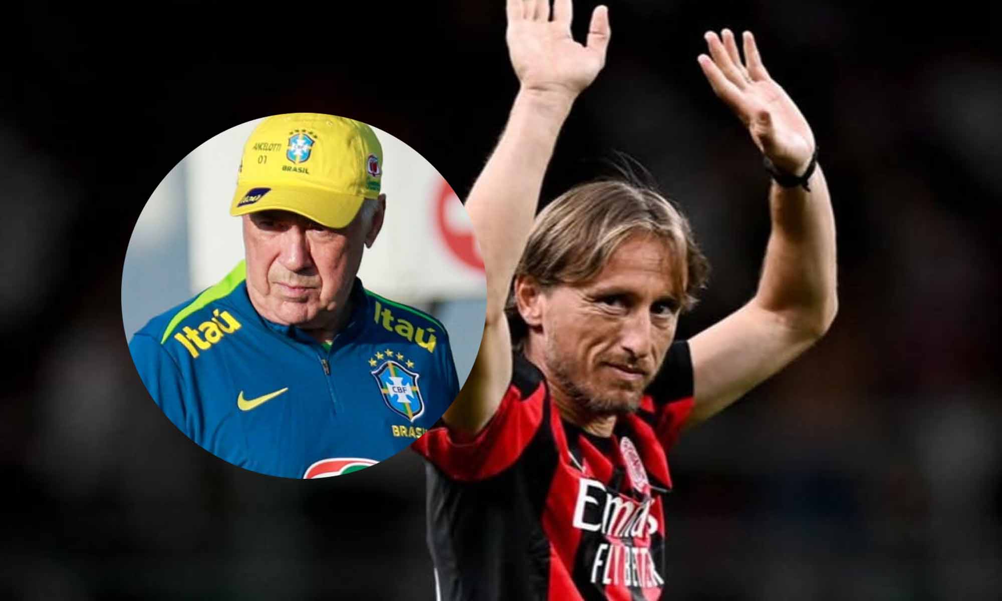 Ancelotti con Brasil y Modric con el Milan
