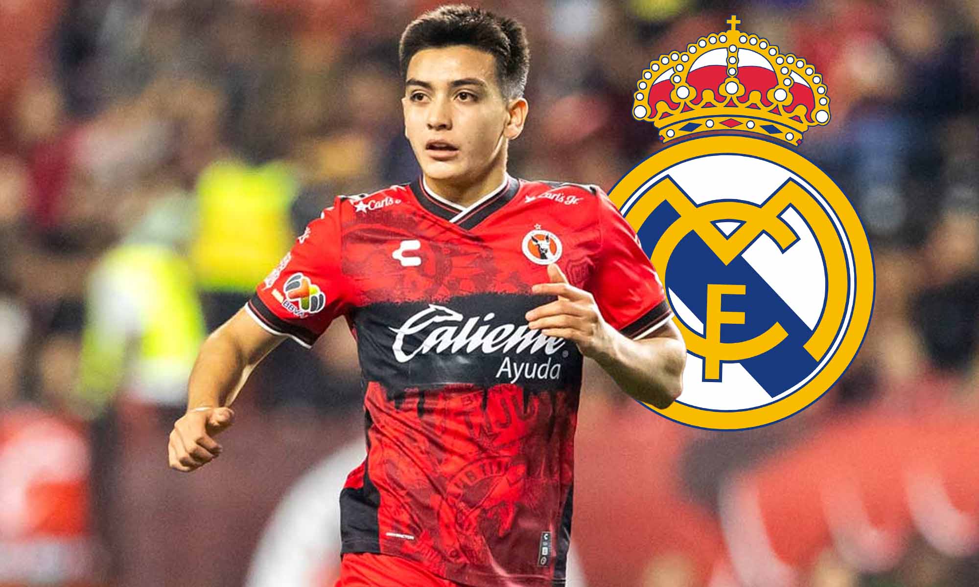 Gilberto Mora con escudo Real Madrid