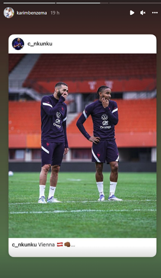Karim Benzema y Nkunku se lo pasan bien con la selección Karim Benzema y Nkunku se lo pasan bien con la selección