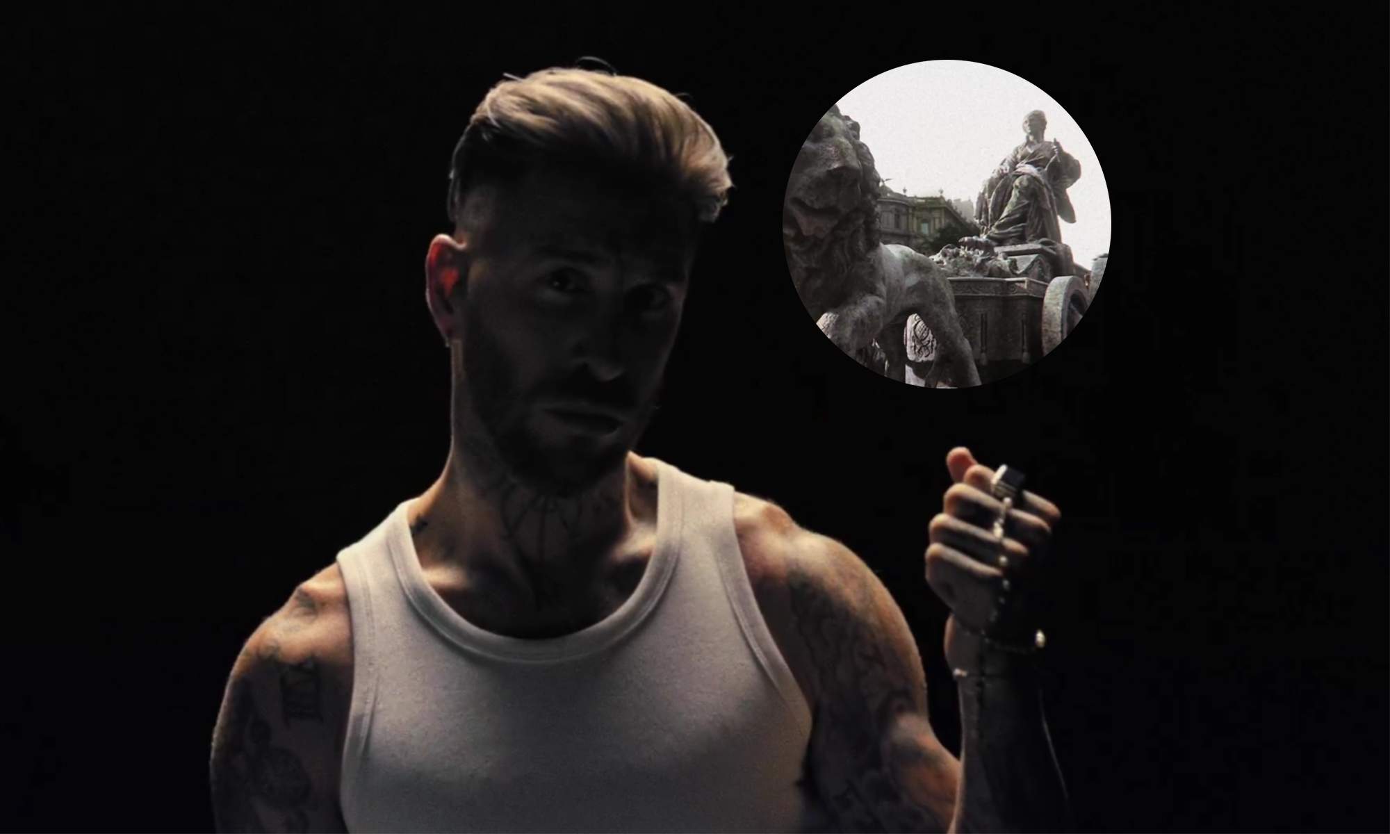 Sergio Ramos en el videoclip de su nueva canción del Real Madrid.