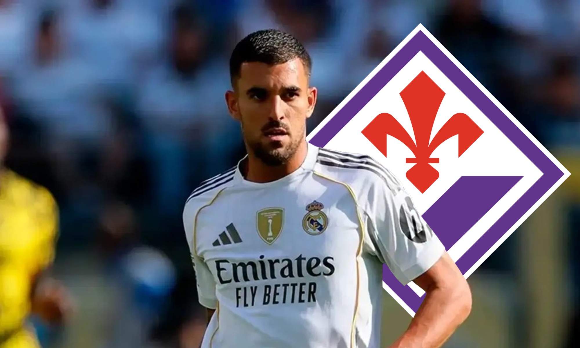 Dani Ceballos y Escudo de la Fiorentina
