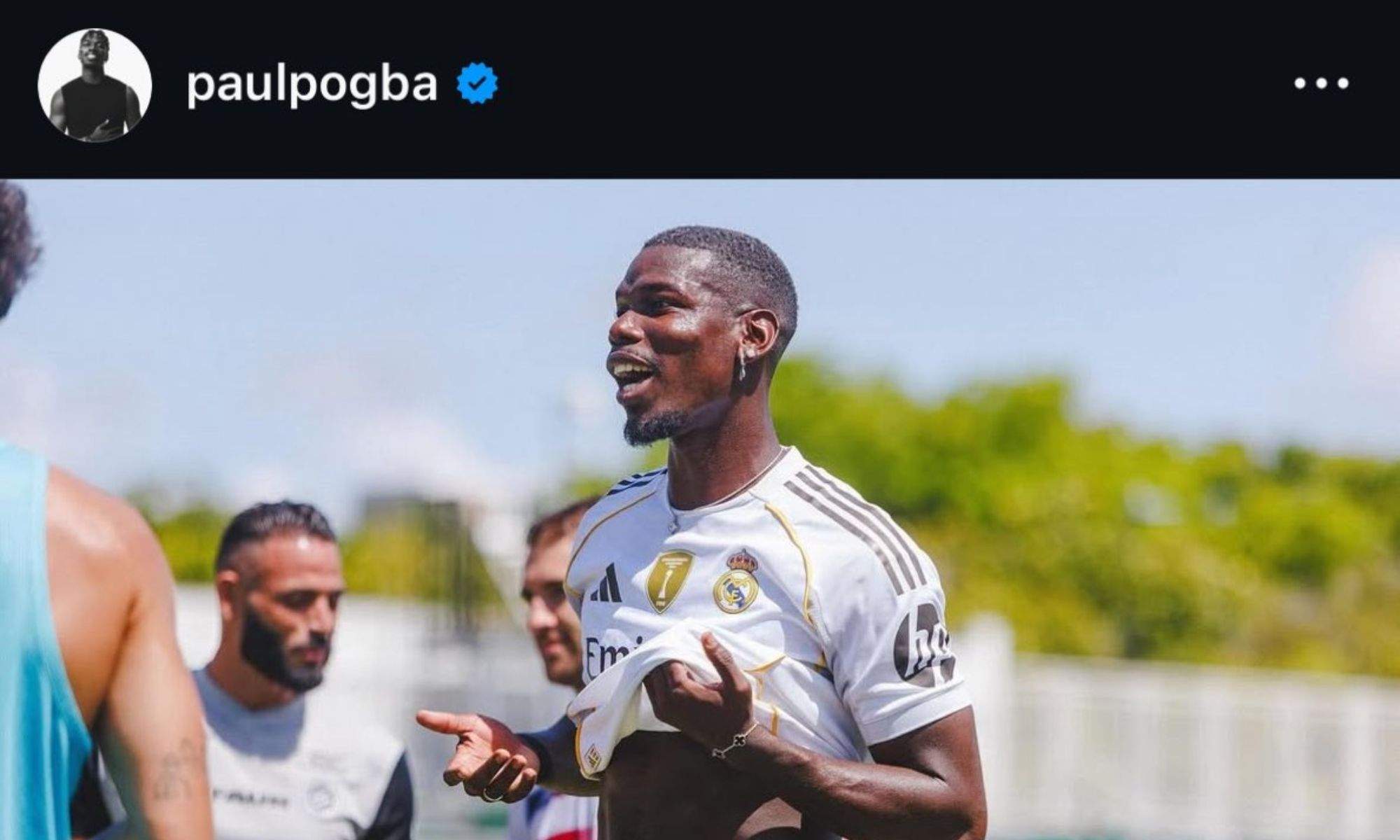 Paul Pogba con la camiseta del Real Madrid en Instagram Paul Pogba con la camiseta del Real Madrid en Instagram