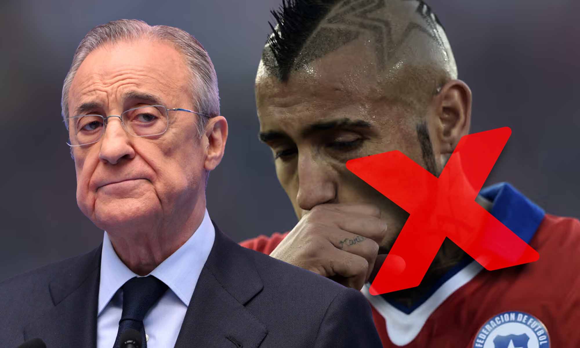 Florentino con Arturo Vidal tachado