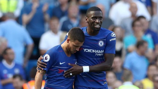 Eden Hazard y Antonio Rudiger