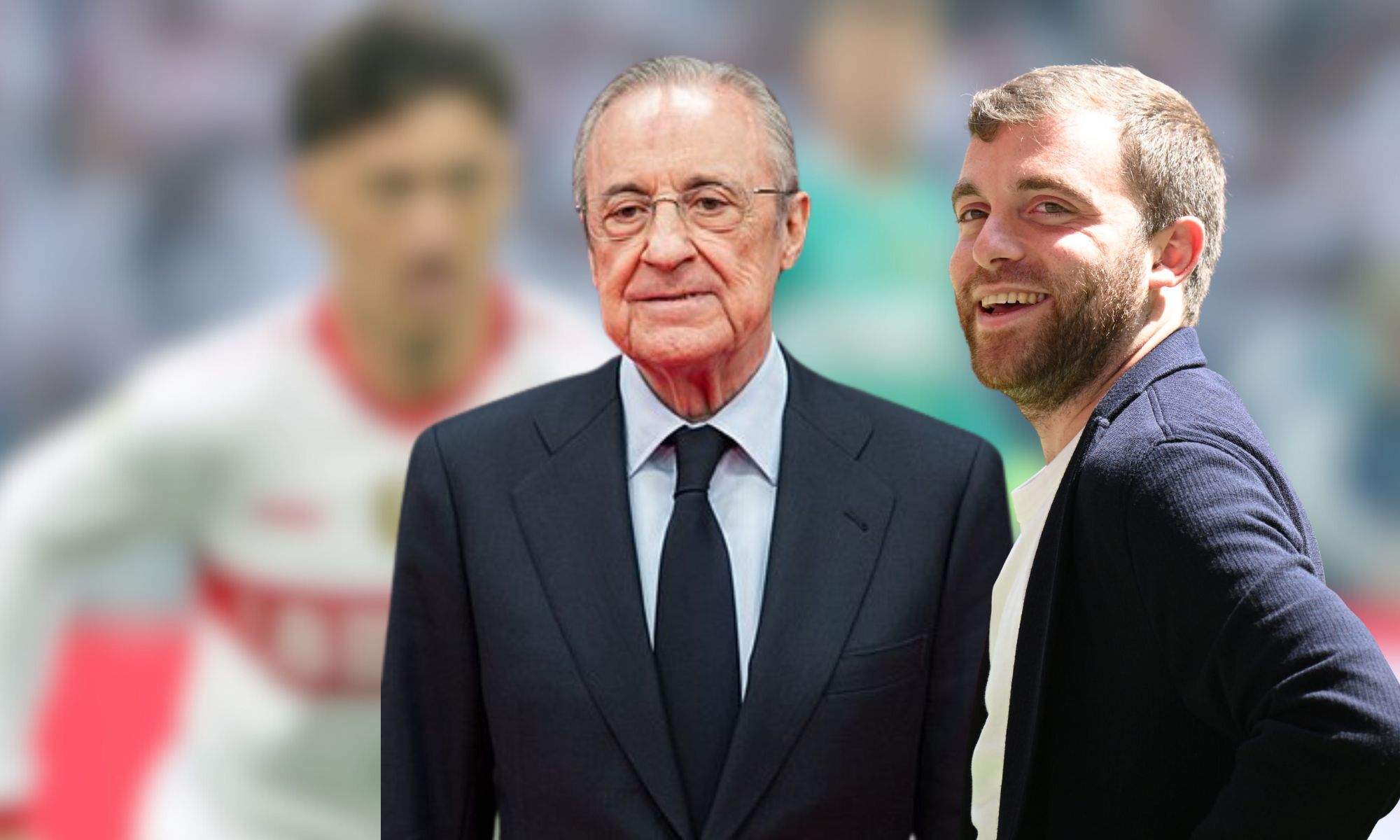 Stiller, Florentino Pérez y Fabrizio Romano Stiller, Florentino Pérez y Fabrizio Romano