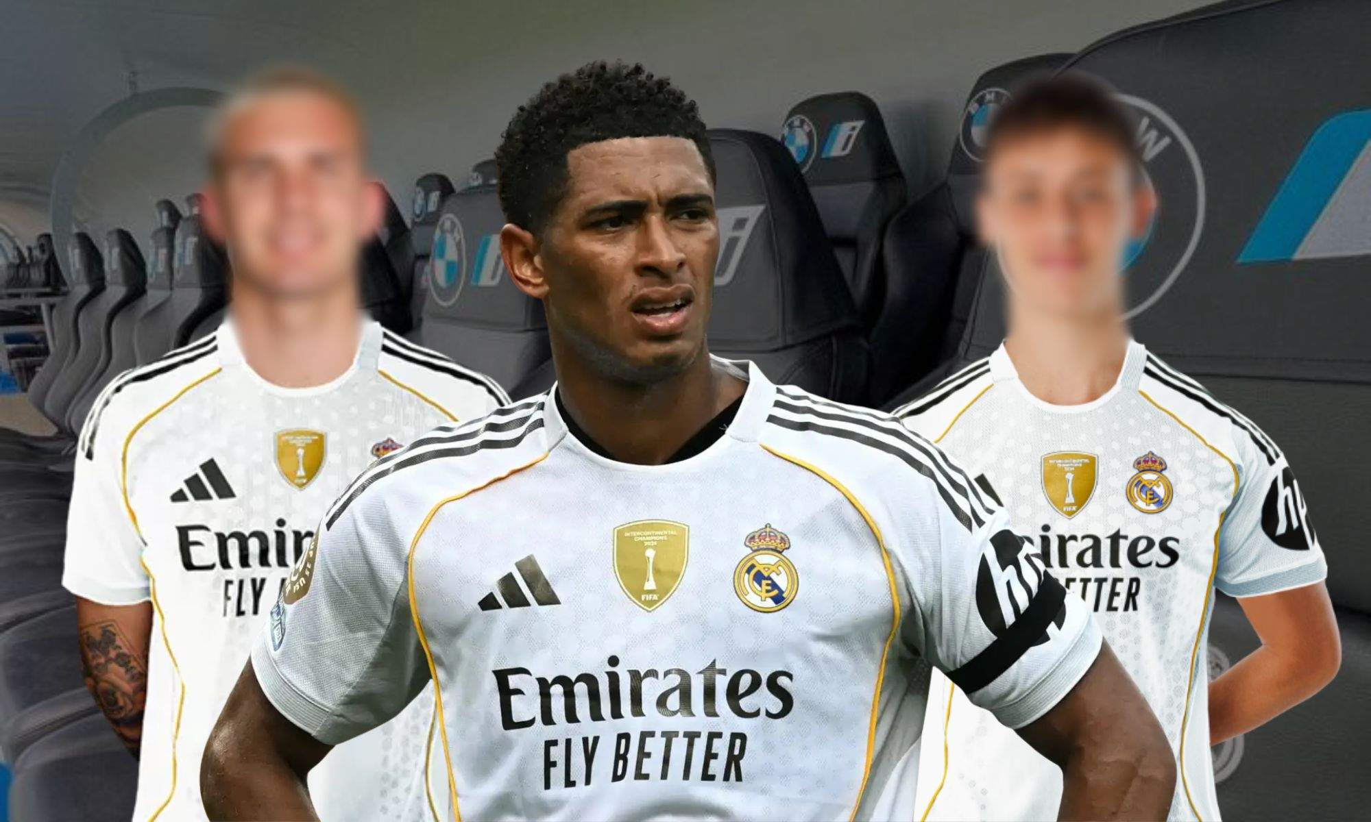 Bellingham junto a Arda Güler y Mastantuono sobre el banquillo del Bernabéu