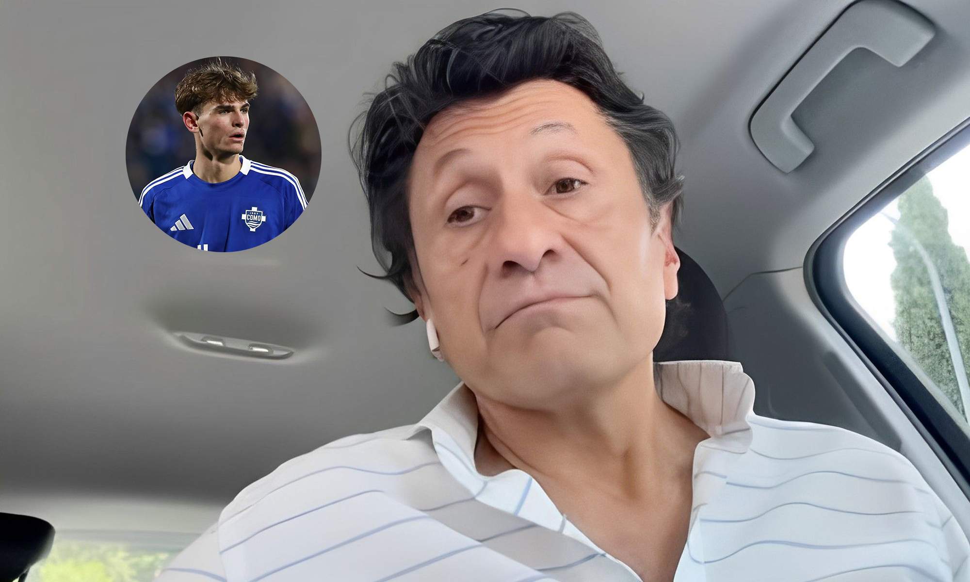 José Félix Díaz y una foto de Nico Paz. José Félix Díaz y una foto de Nico Paz.