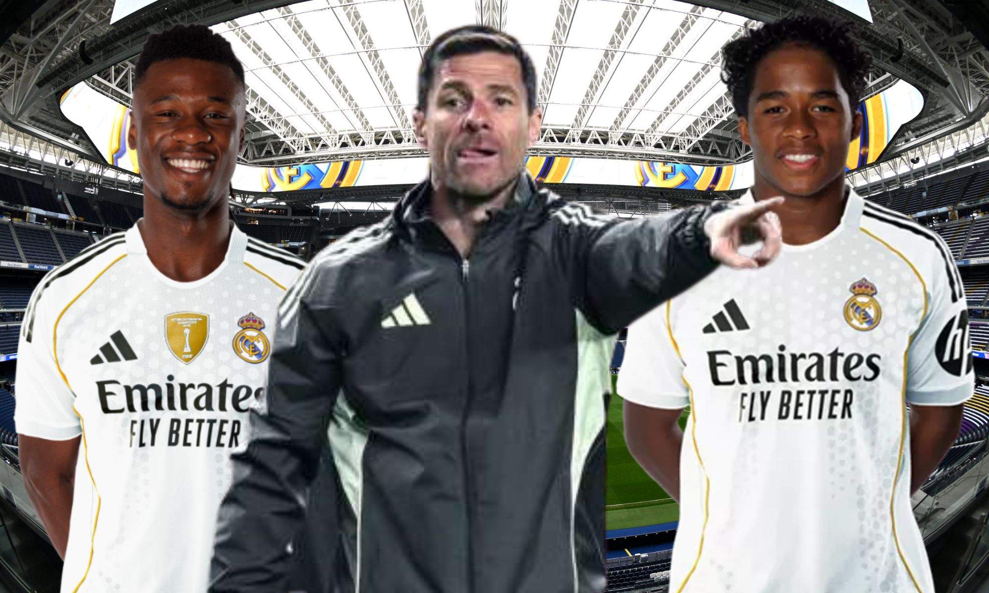 Camavinga y Endrick con Xabi Alonso