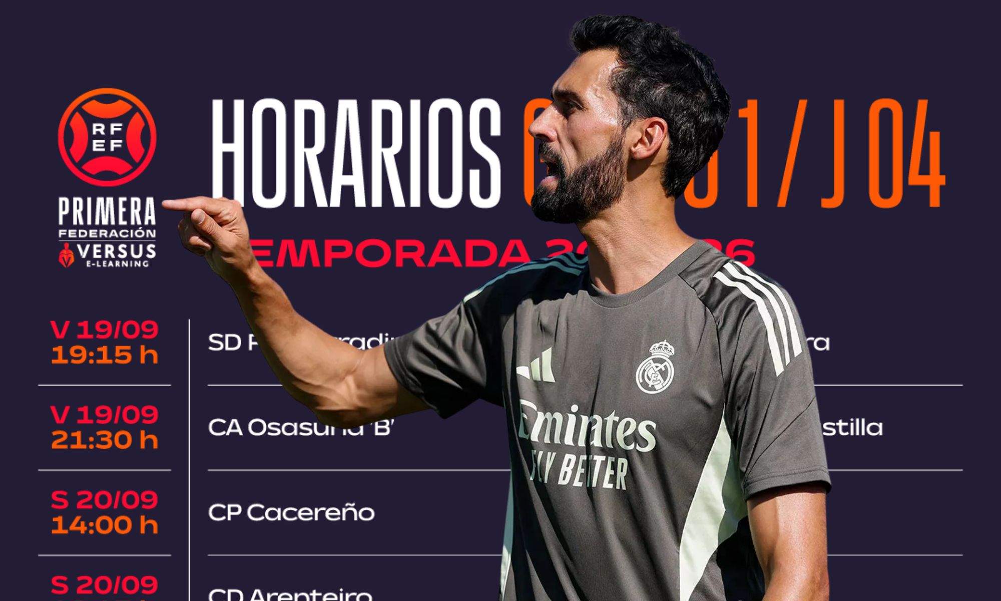 Horarios Primera RFEF y Arbeloa