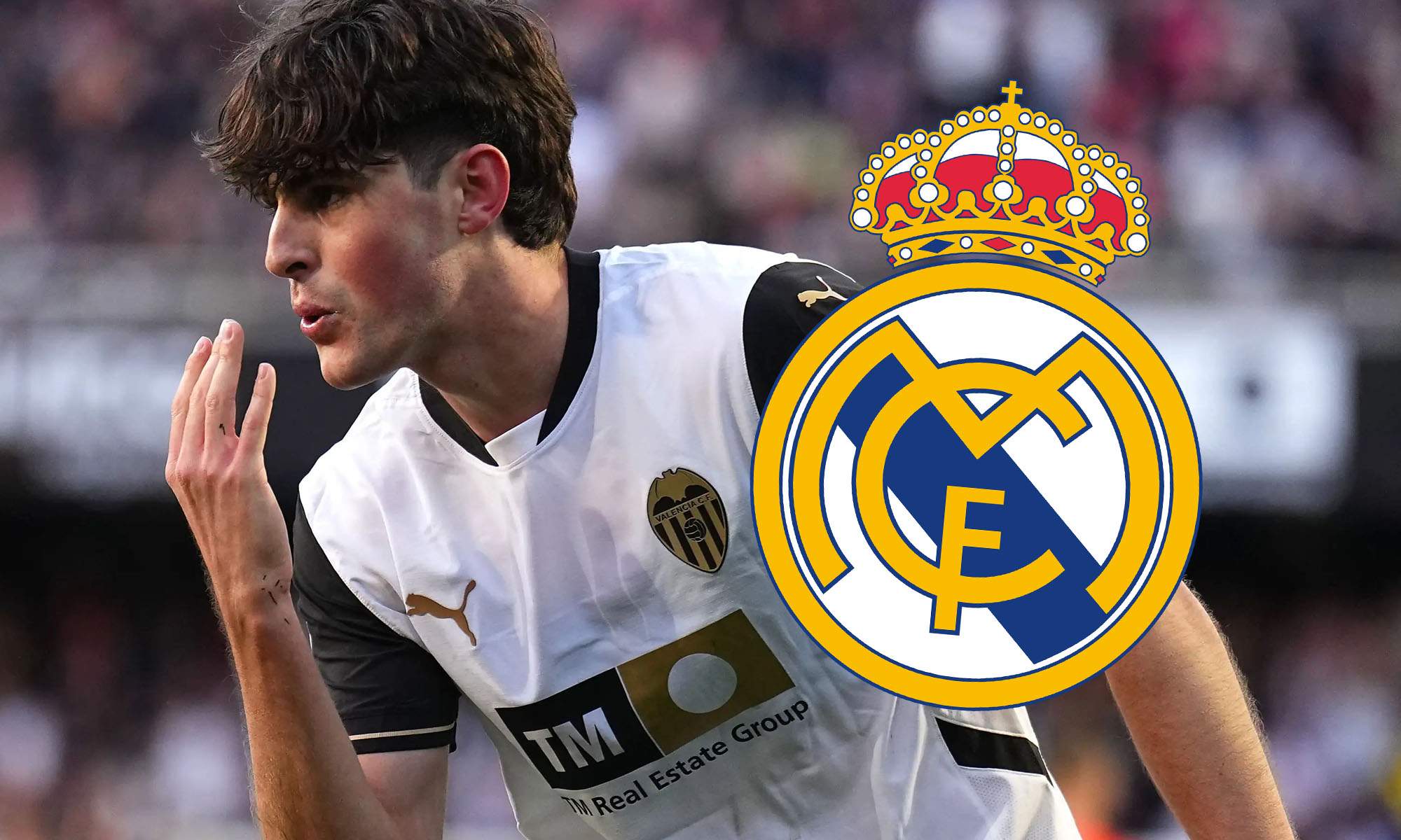 Javi Guerra con escudo Real Madrid