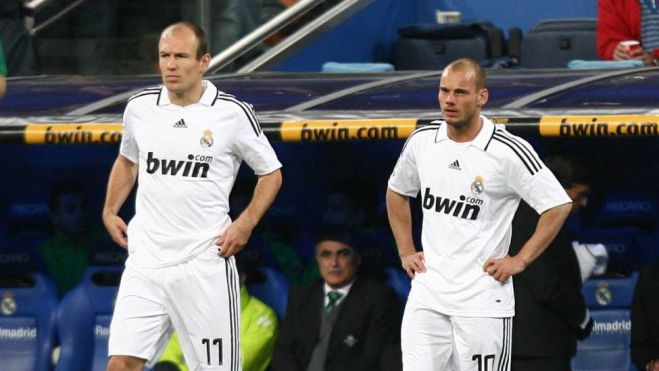 Robben y Sneijder en el Real Madrid 