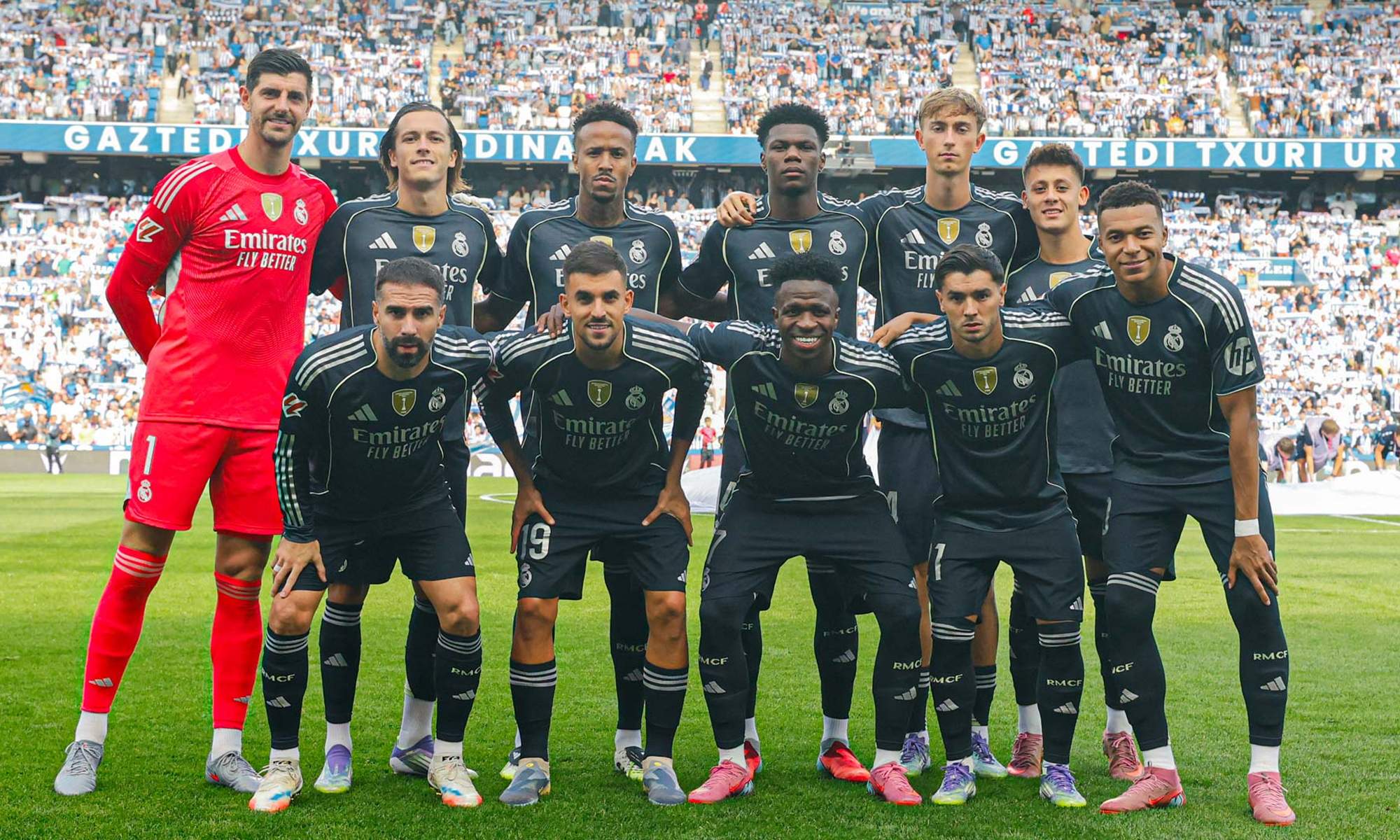 El once del Real Madrid contra la Real Sociedad en Anoeta. 