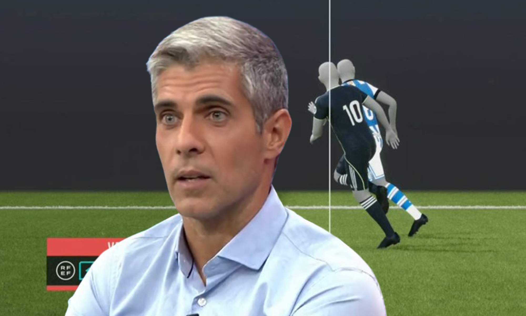 José Luis Sánchez y el fuera de juego de Kylian Mbappé en el Real Sociedad - Real Madrid. José Luis Sánchez y el fuera de juego de Kylian Mbappé en el Real Sociedad - Real Madrid.