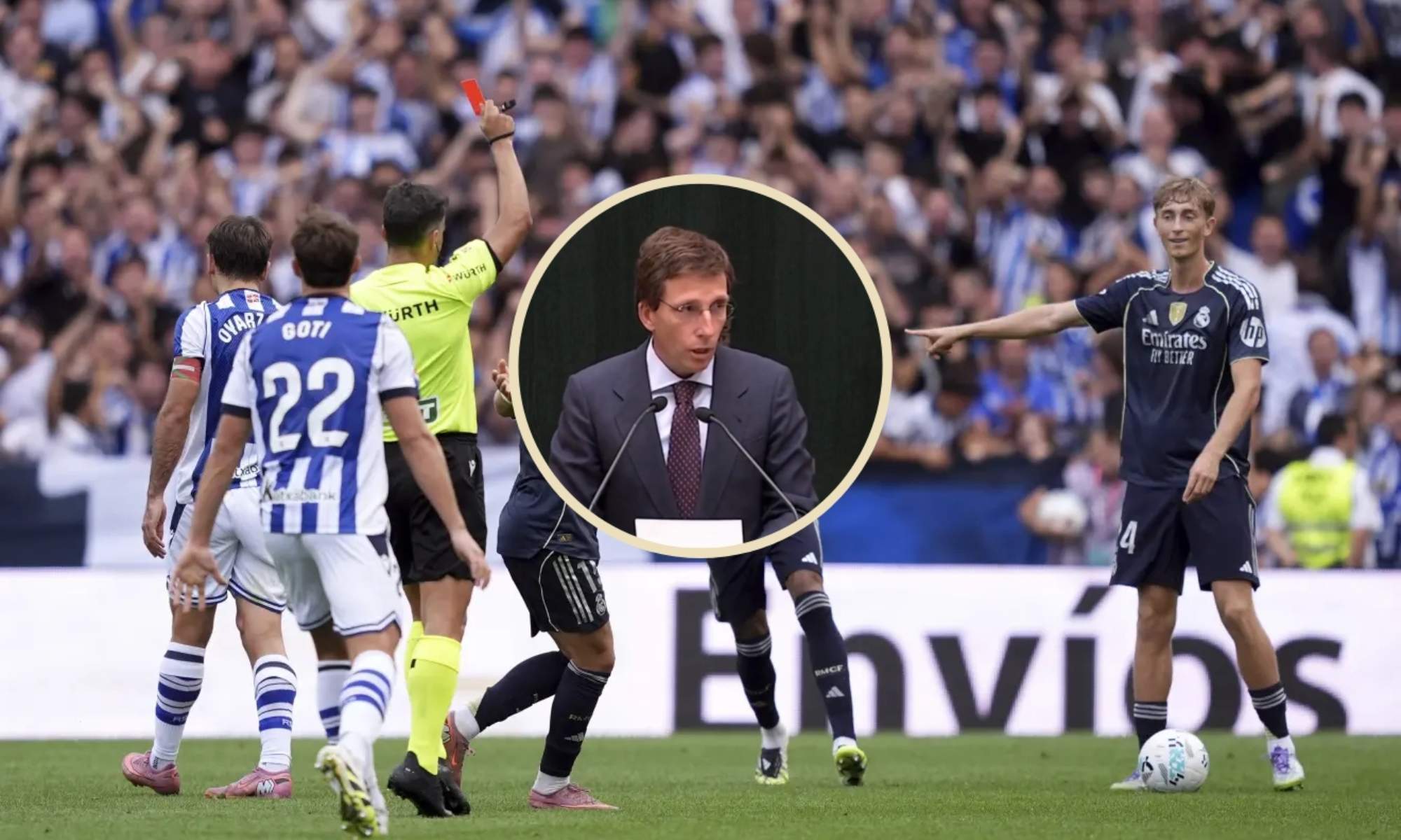 José Luis Martínez-Almeida, alcalde de Madrid, se ha referido a la expulsión que sufrió Dean Huijsen el fin de semana pasado ante la Real Sociedad. José Luis Martínez-Almeida, alcalde de Madrid, se ha referido a la expulsión que sufrió Dean Huijsen el fin de semana pasado ante la Real Sociedad.