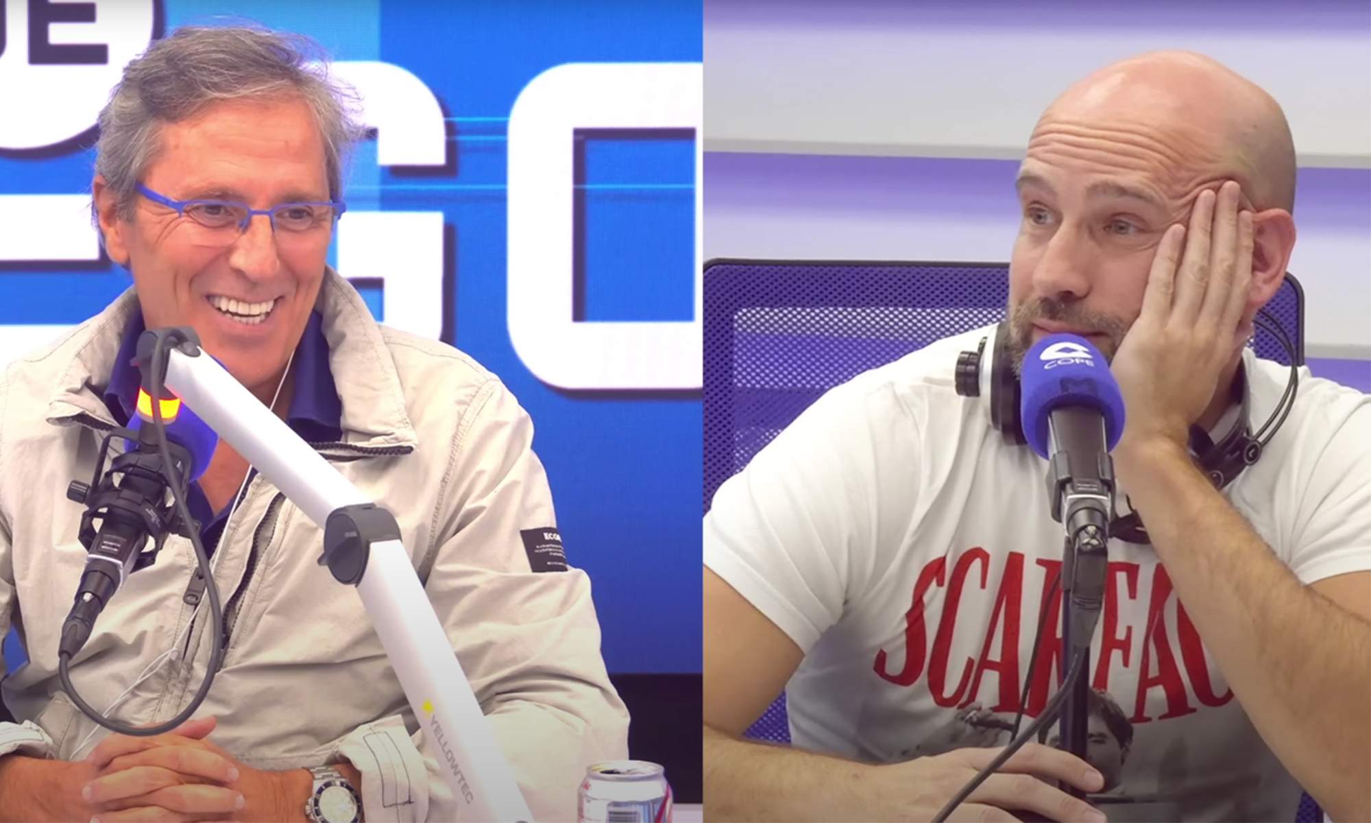 Paco González dirigiéndose a Gonzalo Miró en Tiempo de Juego de COPE.