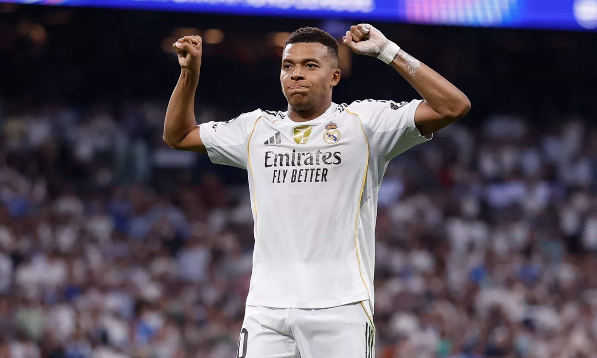 Kyian Mbappé, celebrando la victoria contra el Olympique de Marsella.