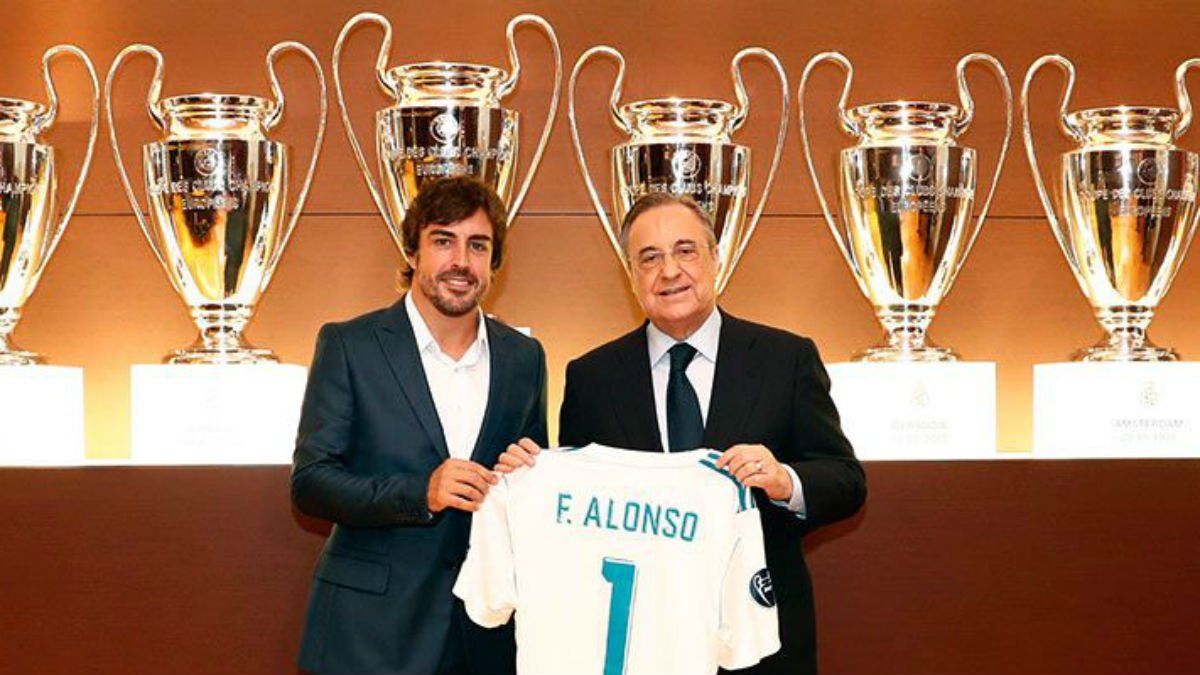 Fernando Alonso junto a Florentino Pérez