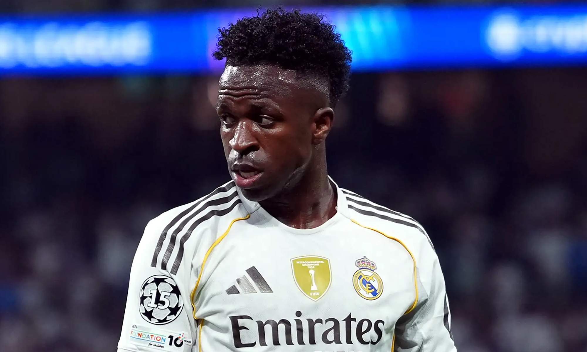 Vinícius Júnior jugando un partido con el Real Madrid.