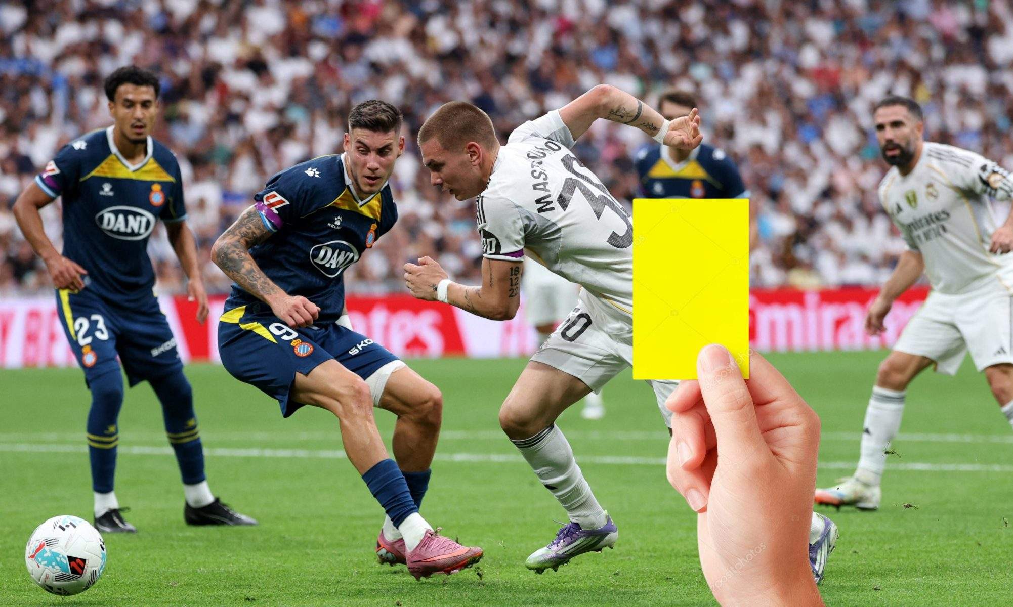 El dato de las amarillas en el Bernabéu a los rivales del Madrid