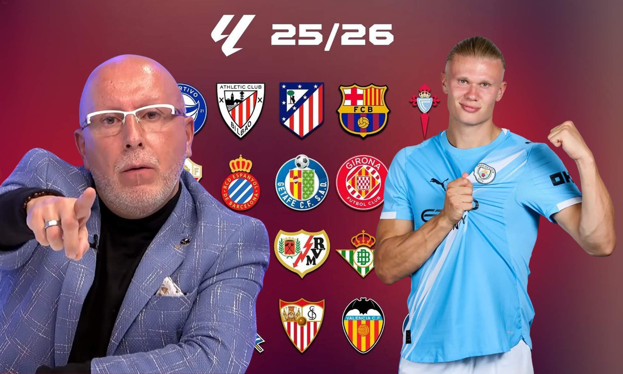 François Gallardó junto a Haaland y equipos de LaLiga