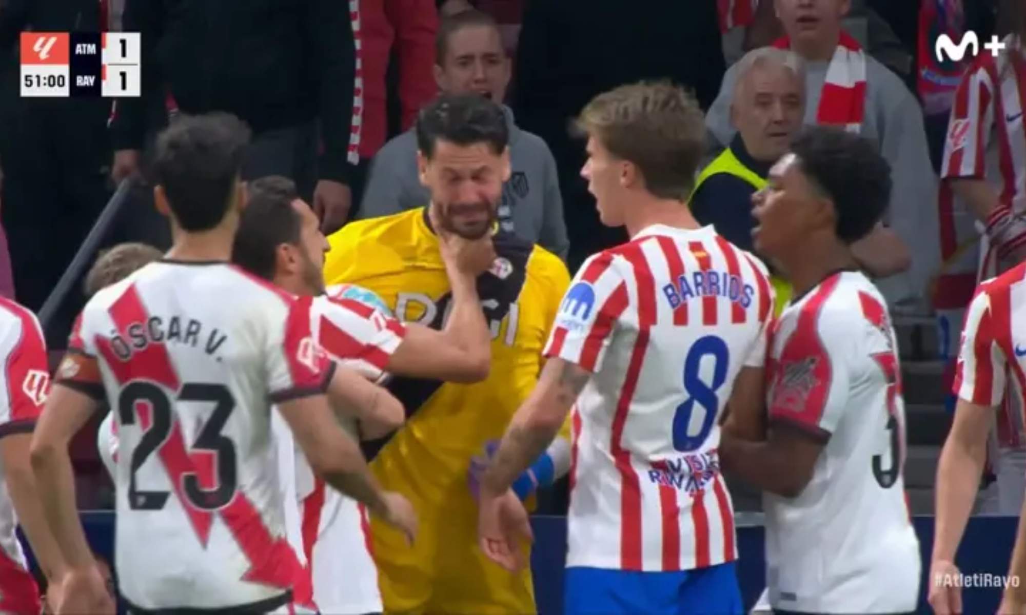 Koke debió ser uno de los expulsados en el encuentro del Atlético contra el Rayo Vallecano.