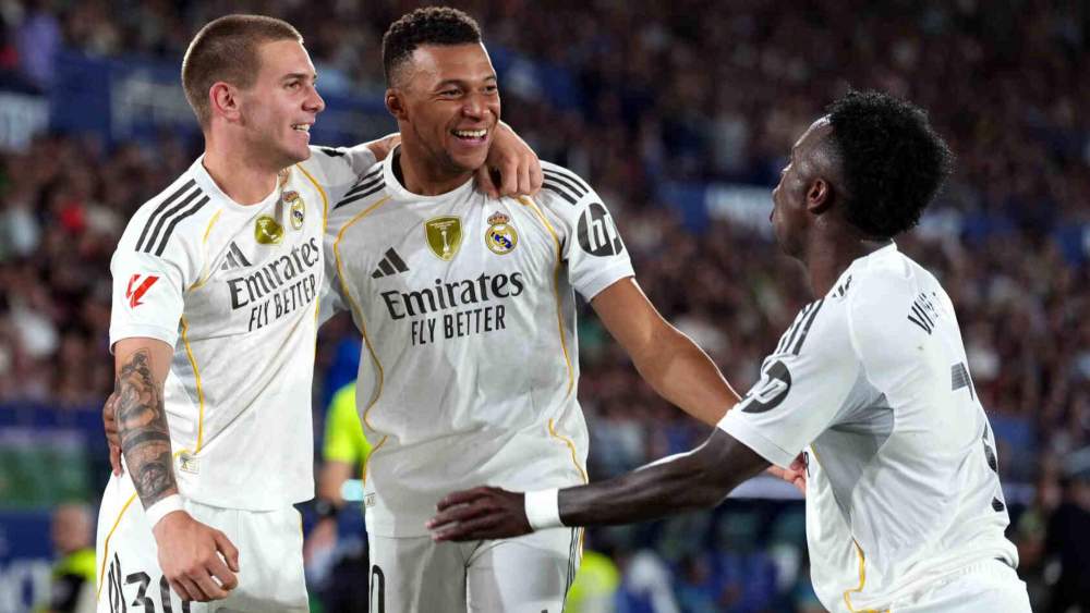 mastantuono mbappe vinicius celebrando