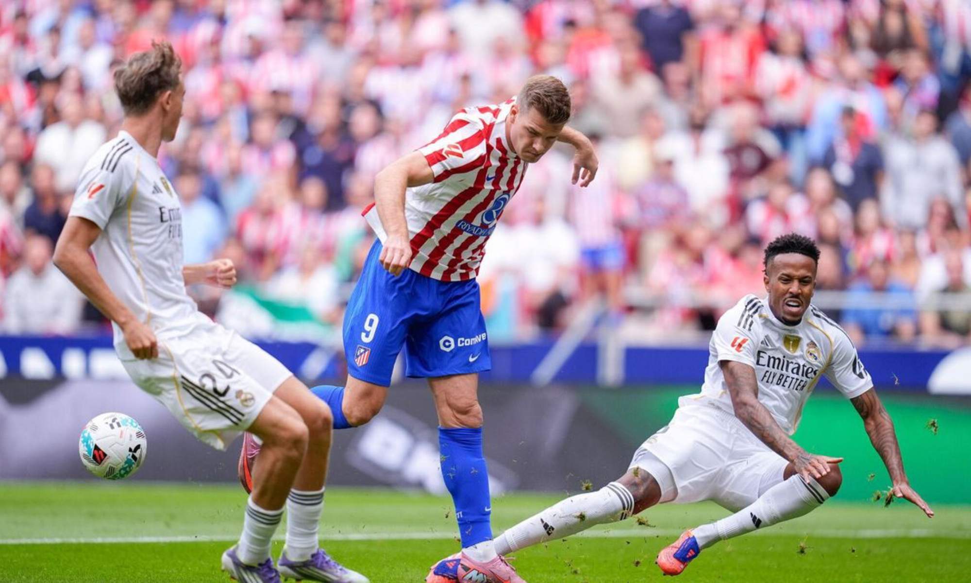 Éder Militao sufrió una dura entrada de Alexander Sorloth y será baja para el siguiente partido del Real Madrid.