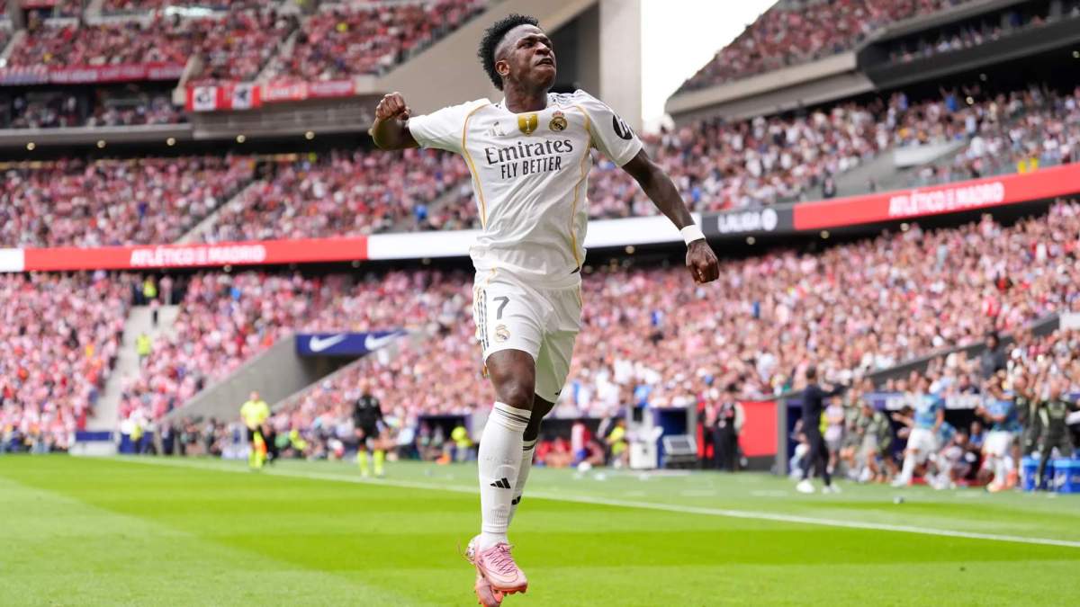 Vinicius celebrando uno de los goles ante el Atlético de Madrid Vinicius celebrando uno de los goles ante el Atlético de Madrid