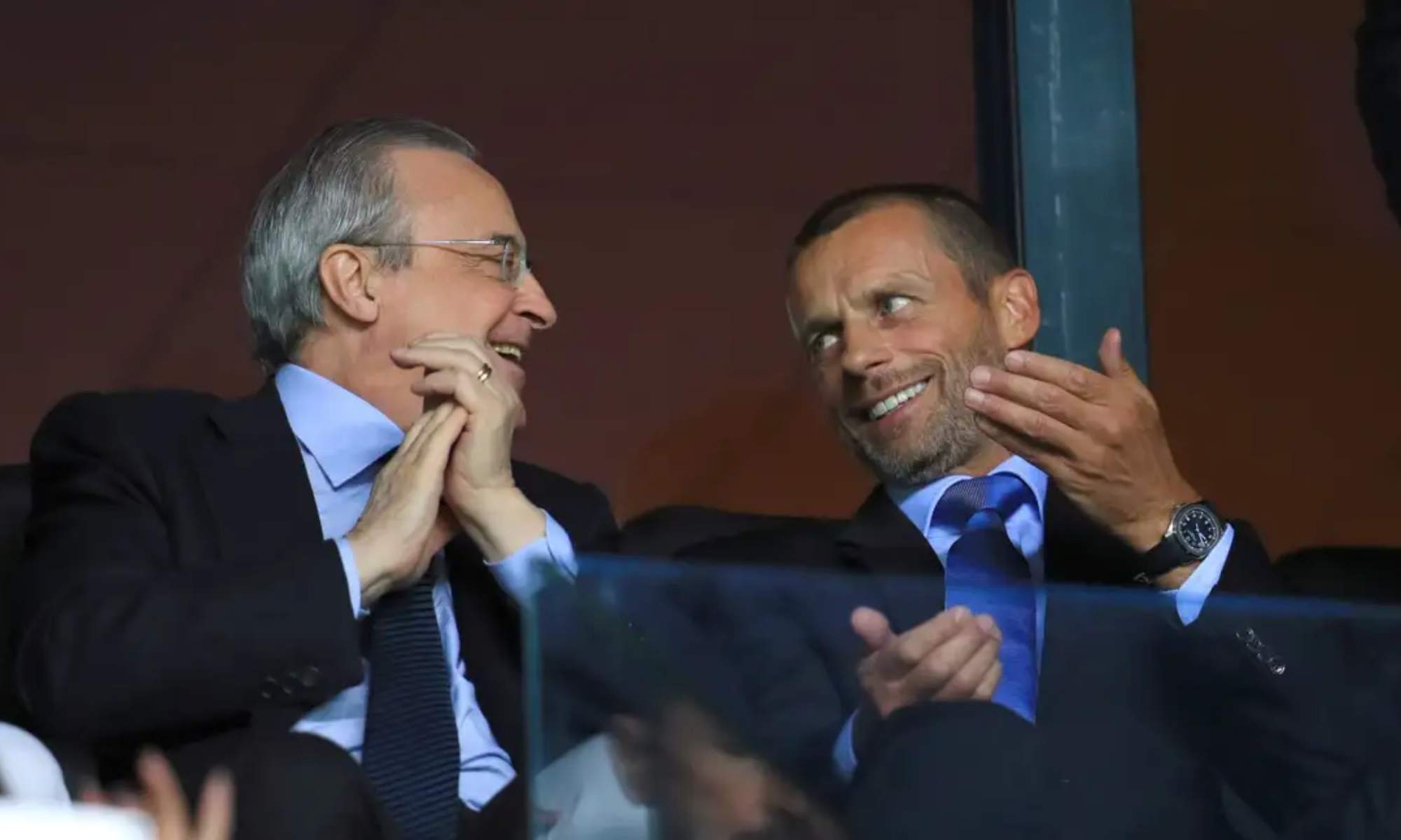 Florentino Pérez, junto al presidente de la UEFA, Aleksander Ceferin. Florentino Pérez, junto al presidente de la UEFA, Aleksander Ceferin.