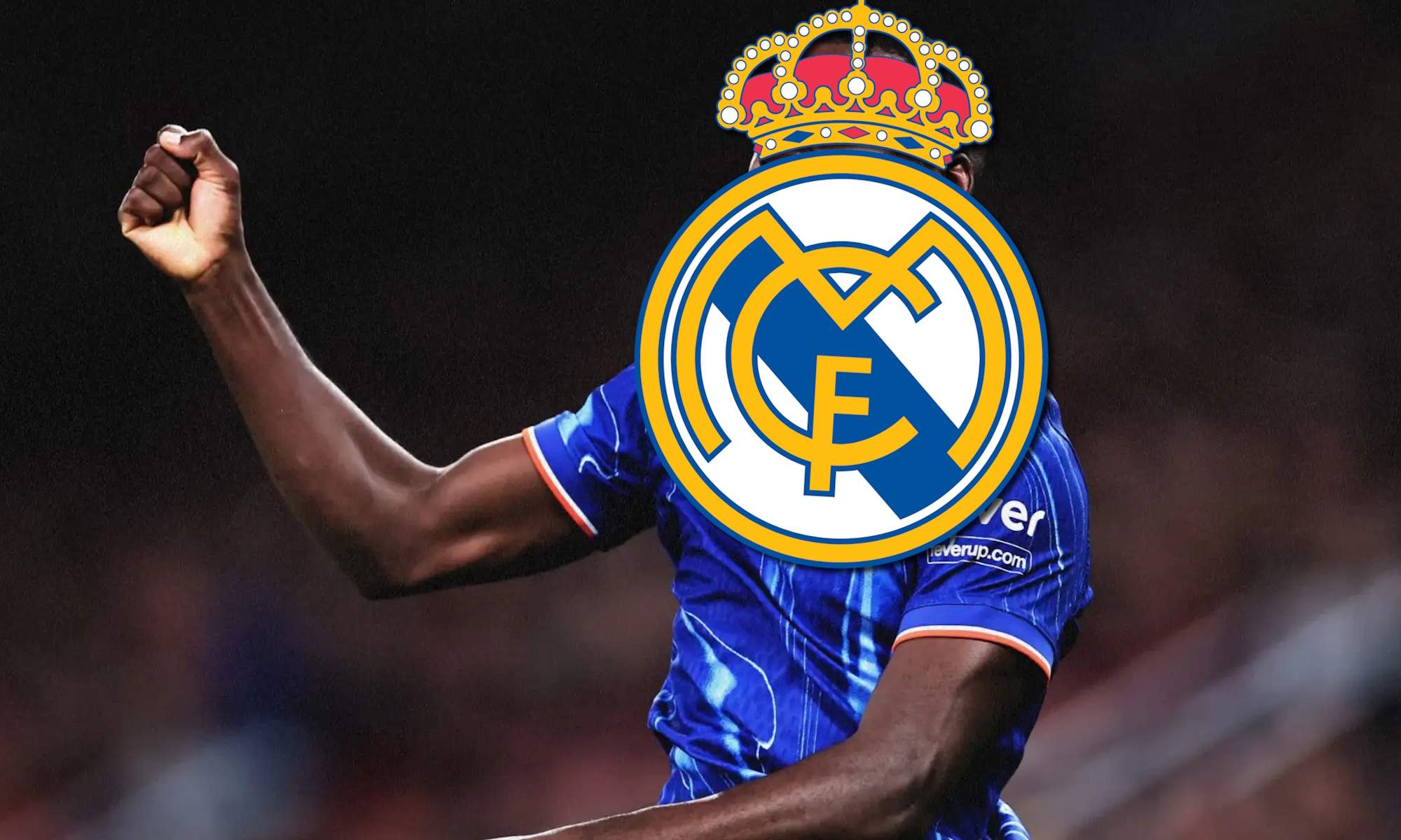 Jugador tapado por escudo del Real Madrid