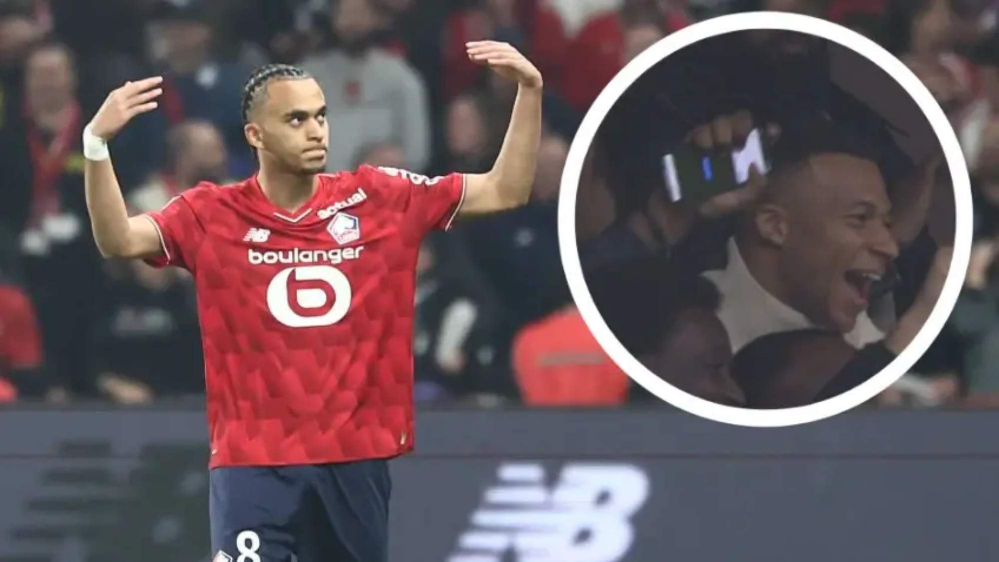 La reacción de Kylian Mbappé al gol de su hermano ante el PSG.