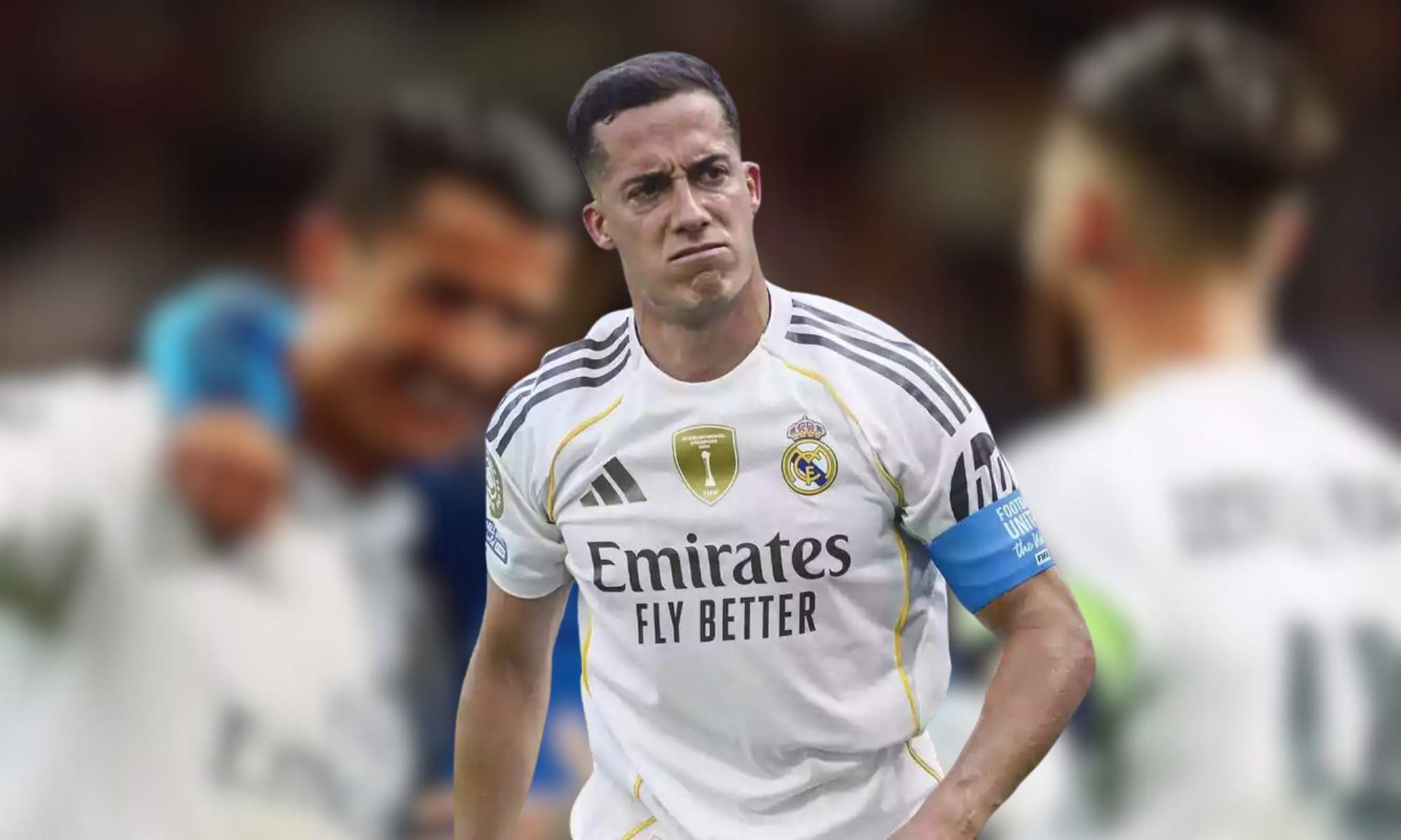 Lucas Vázquez sobre una foto junto a Cristiano Ronaldo y Sergio Ramos