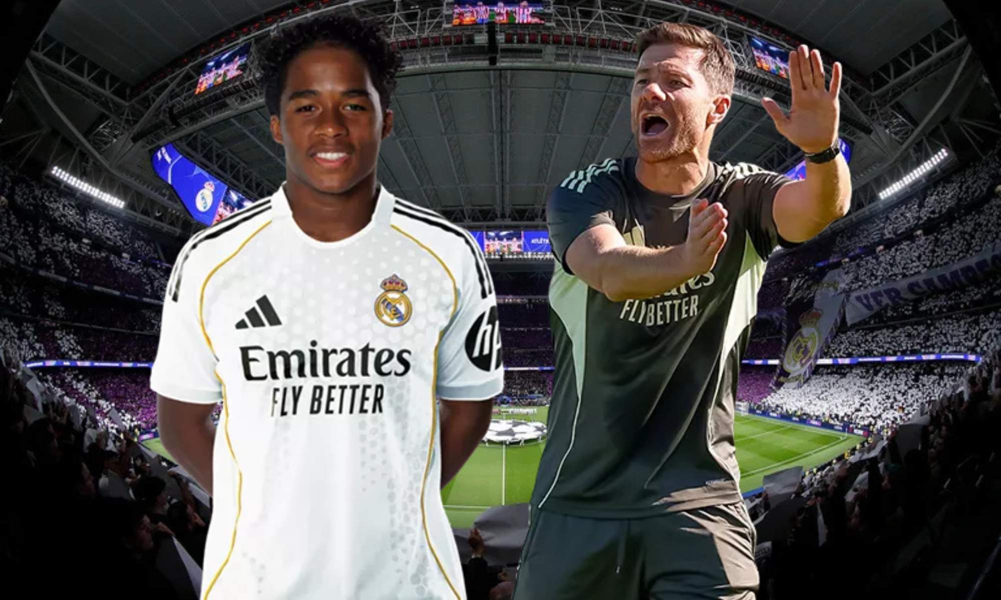 Endrick y Xabi Alonso