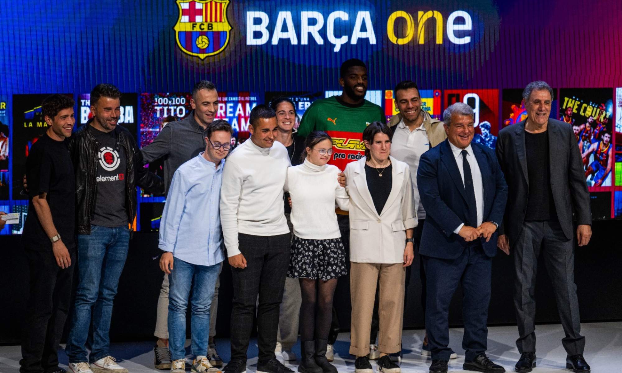 Joan Laporta, durante la presentación, en 2024, de Barça One, la plataforma 'streaming' del Barça que ya ha cortado sus emisiones.