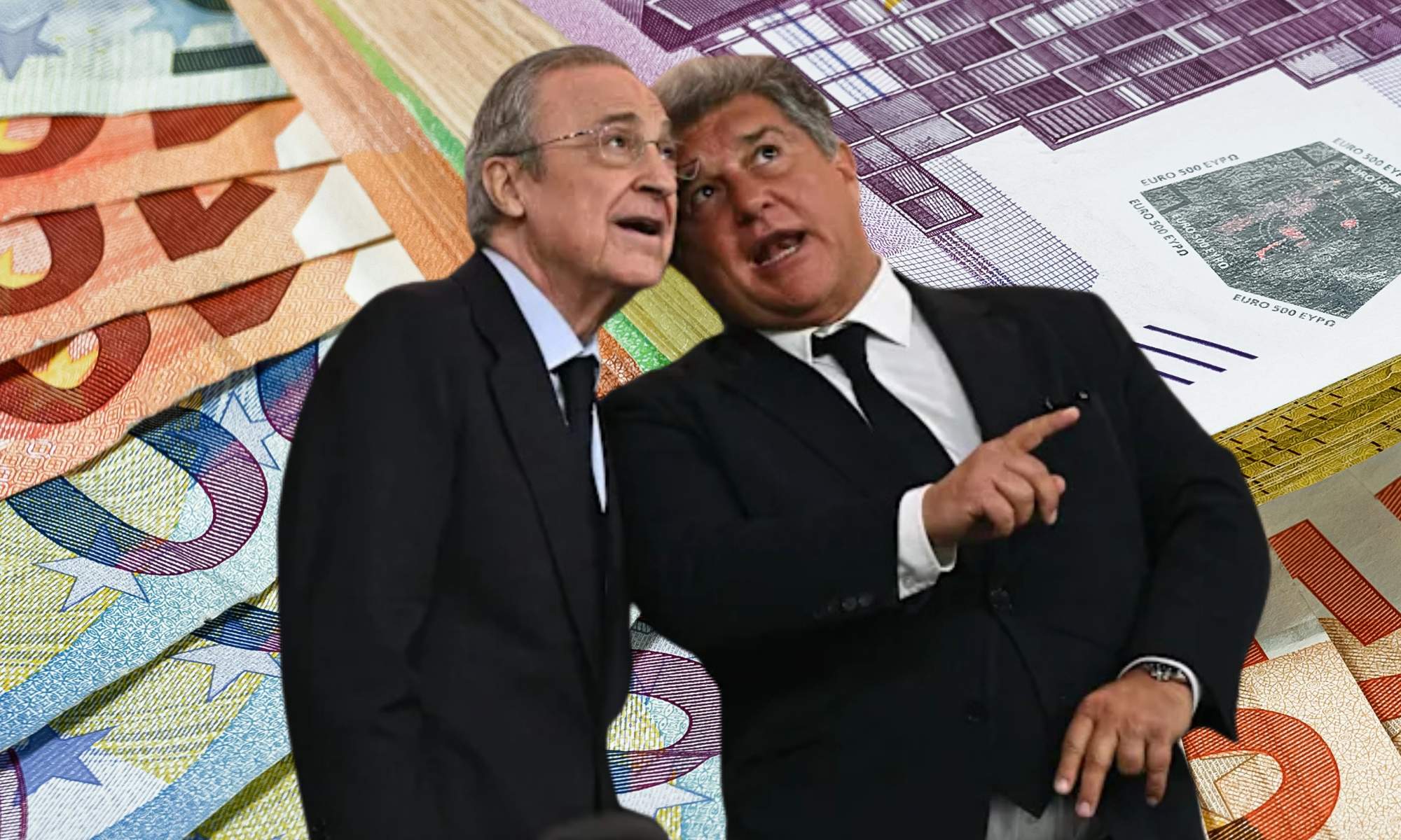 Florentino Pérez y Laporta sobre dinero