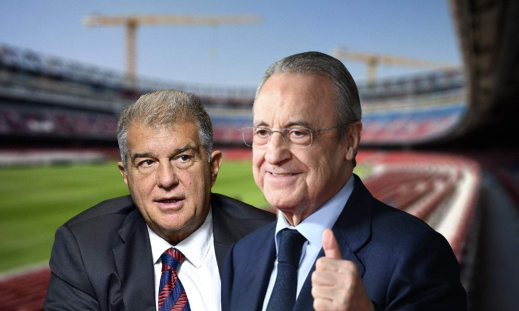 Florentino Pérez, Joan Laporta y el Camp Nou. Florentino Pérez, Joan Laporta y el Camp Nou.